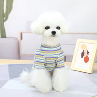HKM-0221245 Stylish Striped Cotton Loungewear for Pets in Blue, Orange & Grey