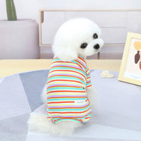 HKM-0221245 Stylish Striped Cotton Loungewear for Pets in Blue, Orange & Grey