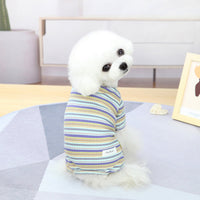 HKM-0221245 Stylish Striped Cotton Loungewear for Pets in Blue, Orange & Grey