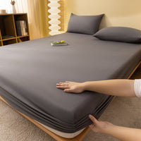 HKM-022163 Class A Fitted Mattress Cover - Soft Washed Cotton, Sizes 90x200 to 200x220 for Thin and Thick Pads