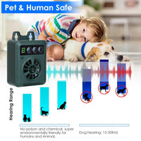 HKM-0222141 Ultrasonic Dog Bark Control Device with Adjustable Frequency and Sensitivity - 49.2 Feet Range
