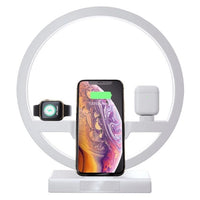 HKM-022227 3 in 1 Wireless Quick Charger for iPhone X XR, Apple Watch, and AirPods with LED Light, Overheat Protection