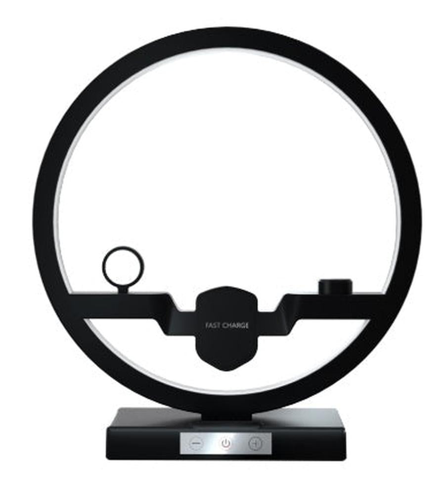 HKM-022227 3 in 1 Wireless Quick Charger for iPhone X XR, Apple Watch, and AirPods with LED Light, Overheat Protection