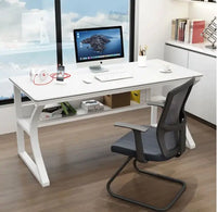 HKM-022227 Modern Computer Desk for Office and Home Use, Available in Warm White and Black Walnut, Multiple Sizes
