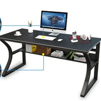 HKM-022227 Modern Computer Desk for Office and Home Use, Available in Warm White and Black Walnut, Multiple Sizes