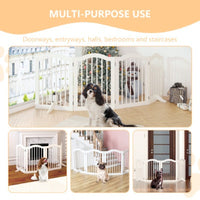 HKM-0222525 Tall Freestanding Pet Gate - 27.6" Height, 4 Panel Solid Wood Folding Safety Fence with Support Feet for Stairs and Doorways