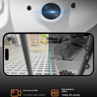 HKM-0222653 Automatic Pet Feeder with Remote Camera for Hamsters and Rabbits - Food Grade Materials, Battery & Plug-In Options