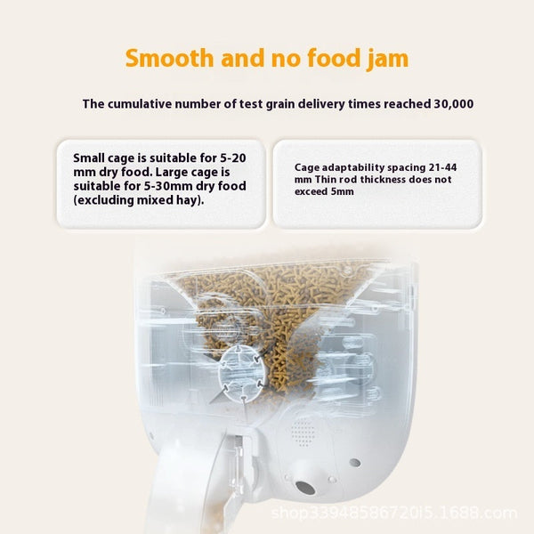 HKM-0222653 Automatic Pet Feeder with Remote Camera for Hamsters and Rabbits - Food Grade Materials, Battery & Plug-In Options