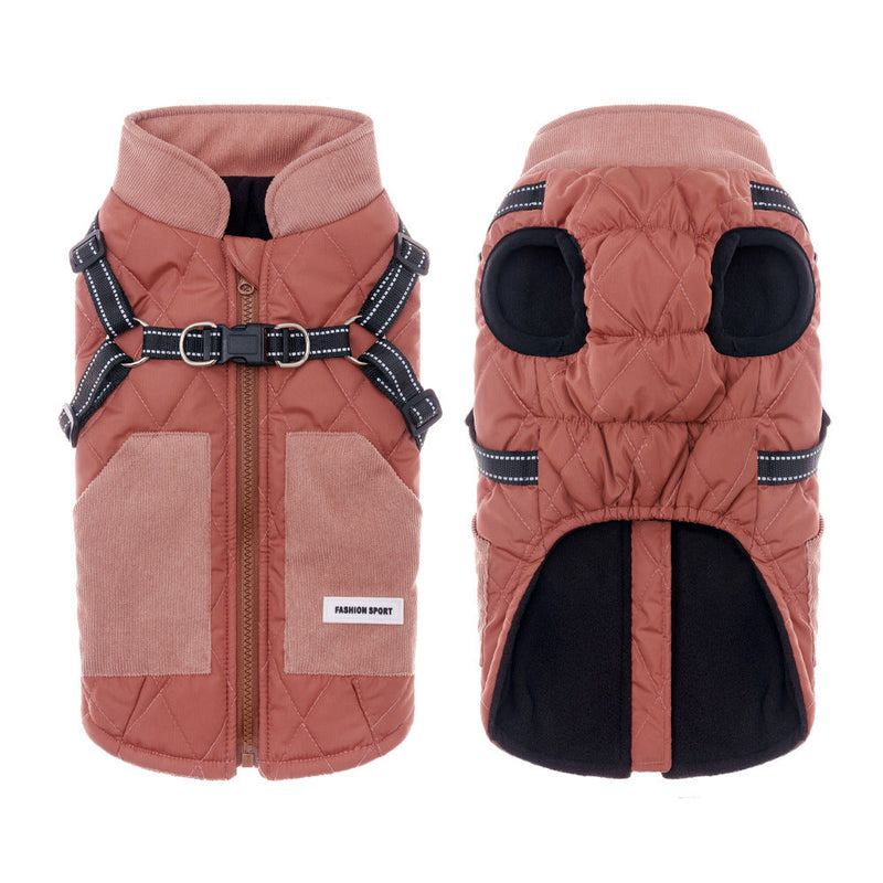 HKM-0223293 Thickened Waterproof Pet Clothing for Small Dogs - Autumn & Winter Wear
