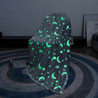 HKM-022355 Double-Sided Fluorescent Flannel Blanket - Soft Polyester, 152x127CM, Multiple Color Designs Available