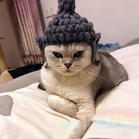 HKM-0223677 Cute Knitted Cat Hat for Pets - Available in Various Sizes