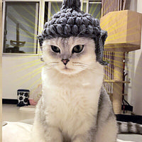 HKM-0223677 Cute Knitted Cat Hat for Pets - Available in Various Sizes