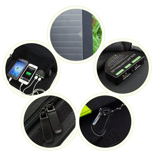 HKM-022419 Solar Powered Charger for Mobile Phones and Tablets - 5V14W and 5V20W Output, Oxford Cloth Design