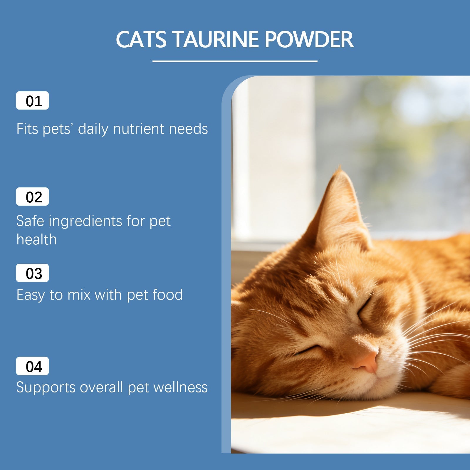 HKM-0224701 Cat Taurine Powder with DHA and Vitamins for Optimal Feline Health