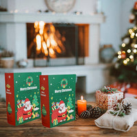 HKM-022483 Christmas Treat Boxes - 10 Pcs Book-Shaped Cartoon Candy Boxes for Holiday Celebrations and Gifts