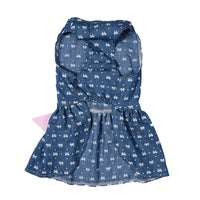 HKM-0225213 Pet Bow Skirt Summer Dress for All Sizes - Stylish Polyester Outfit