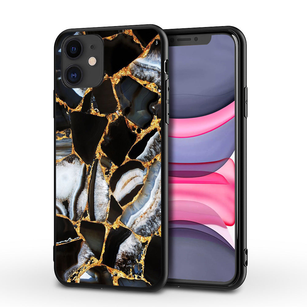 HKM-022611 Fashion Marbled Pattern TPU Back Cover for iPhone 5/5S/SE - Unisex Protective Shell