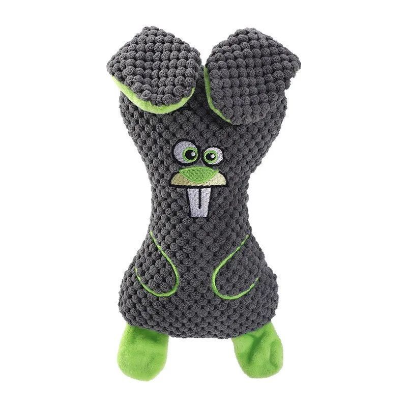HKM-0226237 Interactive Dog Plush Toys with Squeakers for Teeth Cleaning and Playtime in Adorable Animal Shapes