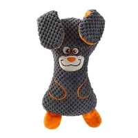 HKM-0226237 Interactive Dog Plush Toys with Squeakers for Teeth Cleaning and Playtime in Adorable Animal Shapes