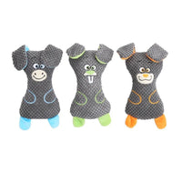 HKM-0226237 Interactive Dog Plush Toys with Squeakers for Teeth Cleaning and Playtime in Adorable Animal Shapes