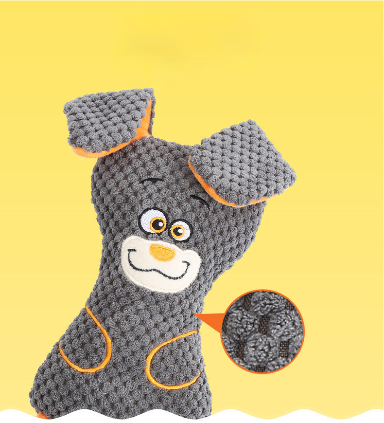 HKM-0226237 Interactive Dog Plush Toys with Squeakers for Teeth Cleaning and Playtime in Adorable Animal Shapes