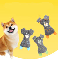 HKM-0226237 Interactive Dog Plush Toys with Squeakers for Teeth Cleaning and Playtime in Adorable Animal Shapes