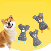 HKM-0226237 Interactive Dog Plush Toys with Squeakers for Teeth Cleaning and Playtime in Adorable Animal Shapes