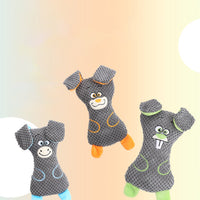 HKM-0226237 Interactive Dog Plush Toys with Squeakers for Teeth Cleaning and Playtime in Adorable Animal Shapes