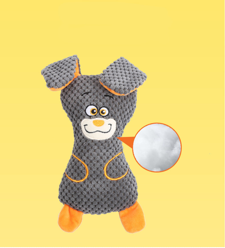 HKM-0226237 Interactive Dog Plush Toys with Squeakers for Teeth Cleaning and Playtime in Adorable Animal Shapes
