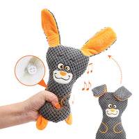 HKM-0226237 Interactive Dog Plush Toys with Squeakers for Teeth Cleaning and Playtime in Adorable Animal Shapes