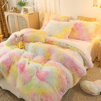 HKM-022675 Mink Velvet Four-Piece Bedding Set with Hidden Zipper and Corner Straps