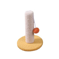 HKM-0227901 Sisal Scratching Pole with Small Shelf for Climbing and Resting in Yellow Rice and Blue