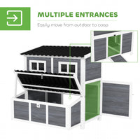 HKM-0228285 Spacious Wooden Chicken Coop with Nesting Box and Pull-Out Tray, Waterproof Roof for 4-6 Chickens