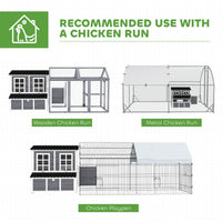 HKM-0228285 Spacious Wooden Chicken Coop with Nesting Box and Pull-Out Tray, Waterproof Roof for 4-6 Chickens