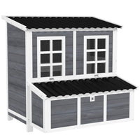 HKM-0228285 Spacious Wooden Chicken Coop with Nesting Box and Pull-Out Tray, Waterproof Roof for 4-6 Chickens