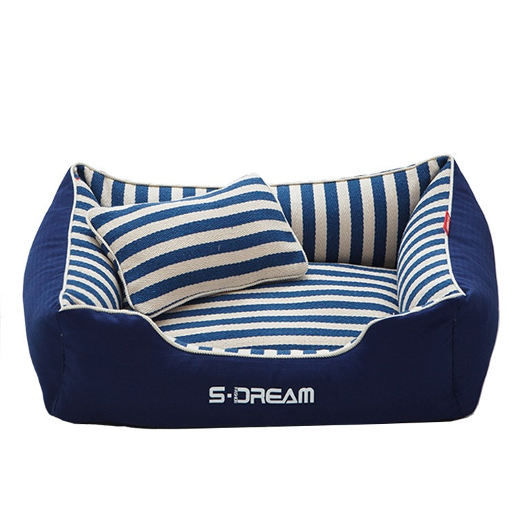 HKM-0228669 Removable and Washable Dog Kennel Mat with Mini Pillow - Four Seasons Design, Various Sizes Available