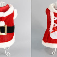 HKM-0228797 Cozy Red Plaid Dog Vest & Skirt Set for Small Dogs - Winter Pet Clothing