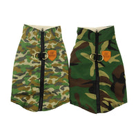HKM-0229053 Warm Cotton Coat for Dogs in Camouflage Patterns - Dark Green & Light Green, Various Sizes Available