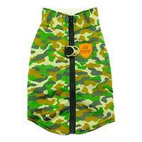 HKM-0229053 Warm Cotton Coat for Dogs in Camouflage Patterns - Dark Green & Light Green, Various Sizes Available