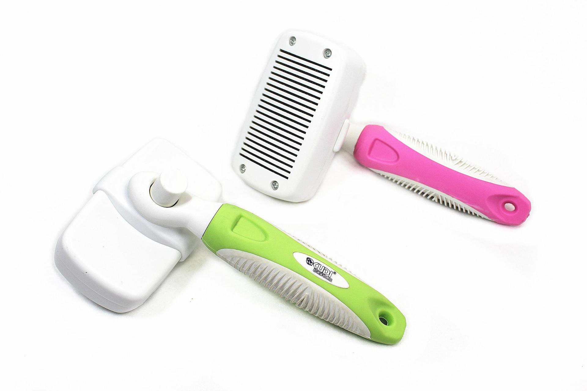 HKM-0230205 Automatic Dog Hair Removal Wire Comb for Teddy, Bichon, Golden Retriever - Easy Grooming Tool