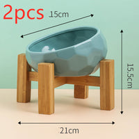 HKM-0230589 Ceramic Cat and Dog Bowl with Oblique Mouth Design in Multiple Colors