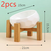 HKM-0230589 Ceramic Cat and Dog Bowl with Oblique Mouth Design in Multiple Colors