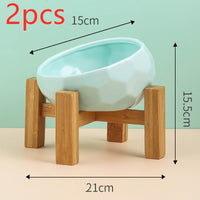 HKM-0230589 Ceramic Cat and Dog Bowl with Oblique Mouth Design in Multiple Colors