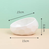 HKM-0230589 Ceramic Cat and Dog Bowl with Oblique Mouth Design in Multiple Colors