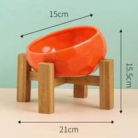 HKM-0230589 Ceramic Cat and Dog Bowl with Oblique Mouth Design in Multiple Colors