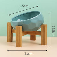 HKM-0230589 Ceramic Cat and Dog Bowl with Oblique Mouth Design in Multiple Colors
