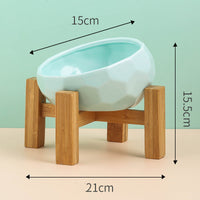 HKM-0230589 Ceramic Cat and Dog Bowl with Oblique Mouth Design in Multiple Colors