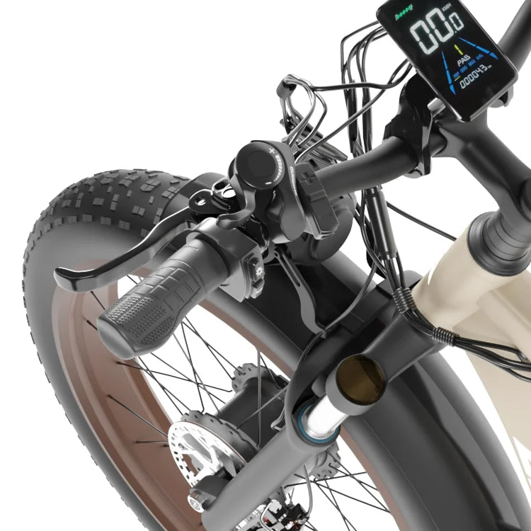 HKM-023059 2000W Electric Fat Bike with 22.4Ah Lithium Battery, 26" Fat Tires, and 7-Speed Gears