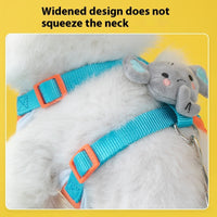 HKM-0230973 Pet Chest and Back Leash with Traction Rope - Available in Duck and Elephant Colors, Sizes S and M