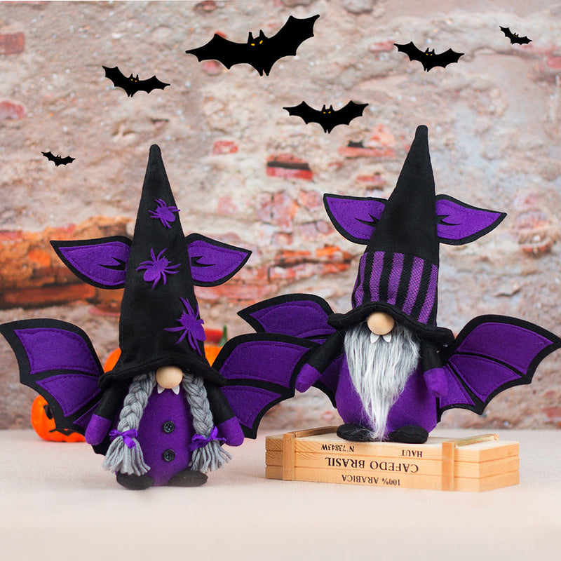 HKM-023123 Faceless Old Man Bat Gnome Decoration for Halloween Festivities